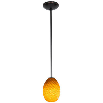 Brandy FireBird One Light Pendant (28023-1R-ORB/AMBFB)