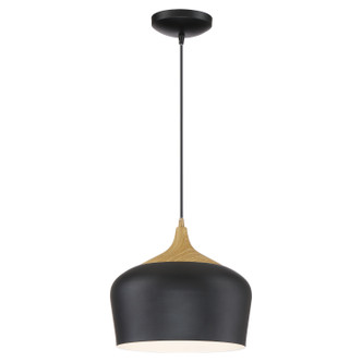 Access - 52057LEDDLP-BL/WGN - LED Pendant - Blend - Black w/Wood Grain