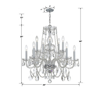 Traditional Crystal Ten Light Chandelier (1130-CH-CL-SAQ)