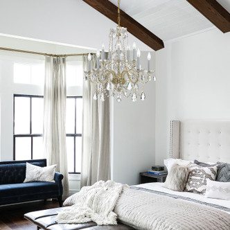 Traditional Crystal Ten Light Chandelier (1130-PB-CL-MWP)