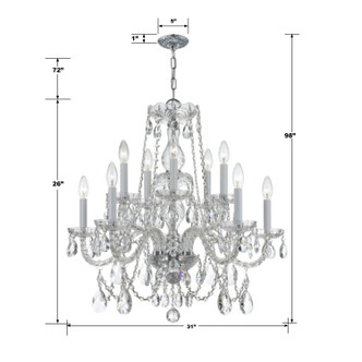 Traditional Crystal 12 Light Chandelier (1135-CH-CL-MWP)