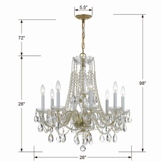 Traditional Crystal Eight Light Chandelier (1138-PB-CL-MWP)