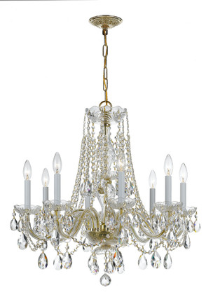 Crystorama - 1138-PB-CL-S - Eight Light Chandelier - Traditional Crystal - Polished Brass