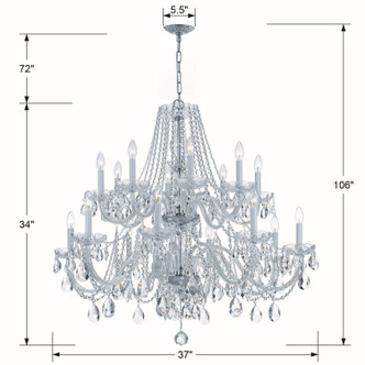 Traditional Crystal 16 Light Chandelier (1139-CH-CL-S)
