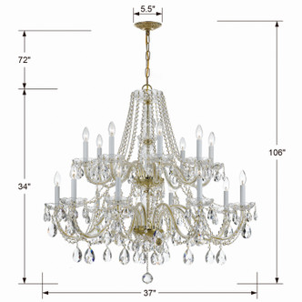 Traditional Crystal 16 Light Chandelier (1139-PB-CL-S)
