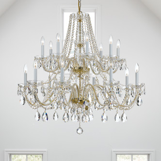 Traditional Crystal 16 Light Chandelier (1139-PB-CL-S)