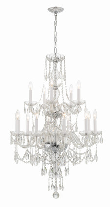 Crystorama - 1155-CH-CL-MWP - 15 Light Chandelier - Traditional Crystal - Polished Chrome
