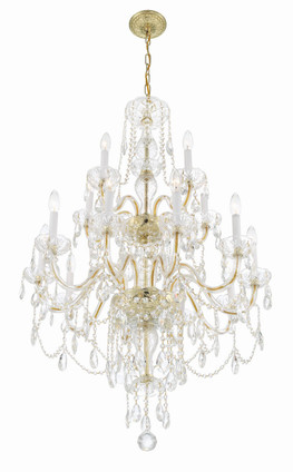 Traditional Crystal 15 Light Chandelier (1155-PB-CL-MWP)