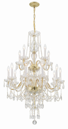 Traditional Crystal 15 Light Chandelier (1155-PB-CL-MWP)