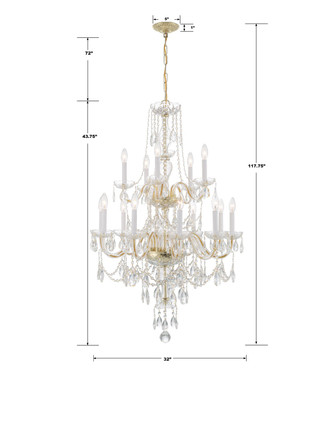 Traditional Crystal 15 Light Chandelier (1155-PB-CL-MWP)
