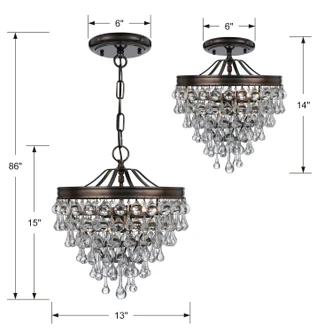 Calypso Three Light Semi Flush Mount (130-VZ_CEILING)