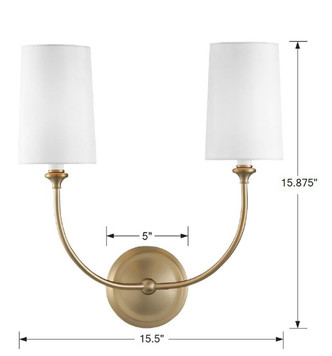 Sylvan Two Light Wall Sconce (2242-VG)