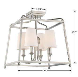 Sylvan Four Light Semi Flush Mount (2243-PN)