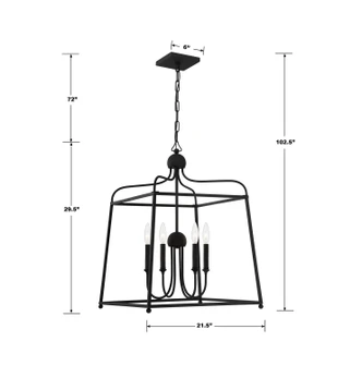 Sylvan Four Light Chandelier (2244-BF_NOSHADE)