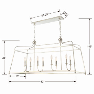 Sylvan Eight Light Chandelier (2249-PN_NOSHADE)