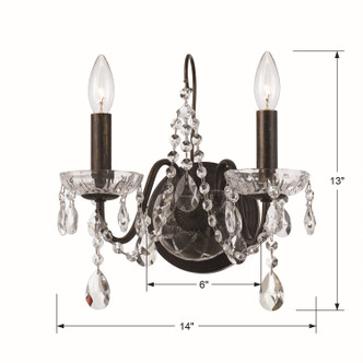 Butler Two Light Wall Sconce (3022-EB-CL-S)