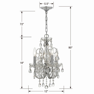 Imperial Four Light Mini Chandelier (3224-CH-CL-MWP)