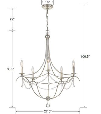 Metro Five Light Chandelier (425-SA)