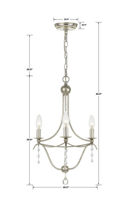 Metro Three Light Mini Chandelier (433-SA)