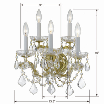 Maria Theresa Five Light Wall Sconce (4404-GD-CL-MWP)