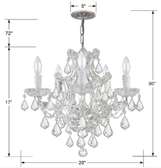 Maria Theresa Six Light Mini Chandelier (4405-CH-CL-S)