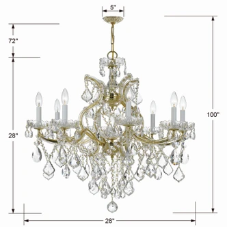 Maria Theresa Nine Light Chandelier (4409-GD-CL-MWP)