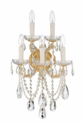 Maria Theresa Five Light Wall Sconce (4425-GD-CL-MWP)