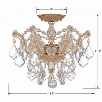 Maria Theresa Three Light Semi Flush Mount (4430-GD-CL-S)