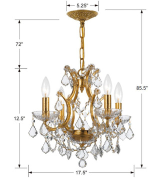 Filmore Four Light Mini Chandelier (4454-GA-CL-S)