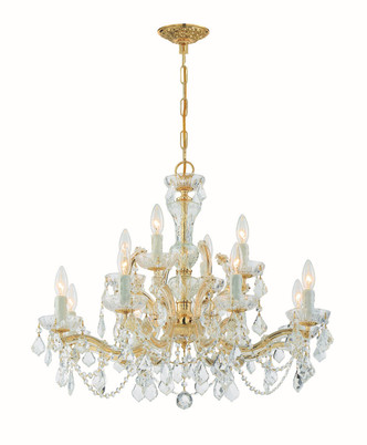 Crystorama - 4479-GD-CL-SAQ - 12 Light Chandelier - Maria Theresa - Gold