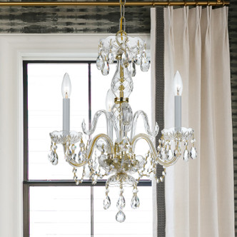 Traditional Crystal Three Light Mini Chandelier (5044-PB-CL-SAQ)
