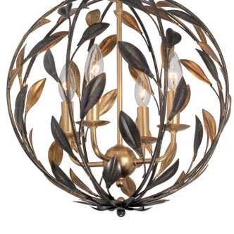 Broche Four Light Mini Chandelier (504-EB-GA)