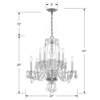 Traditional Crystal Ten Light Chandelier (5080-CH-CL-MWP)