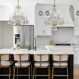 Traditional Crystal Ten Light Chandelier (5080-PB-CL-S)