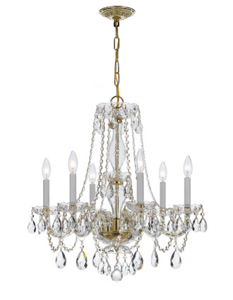 Crystorama - 5086-PB-CL-SAQ - Six Light Chandelier - Traditional Crystal - Polished Brass