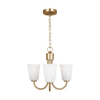 Generation Lighting - GLC1123SB - Three Light Chandelier - Miles - Satin Brass