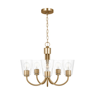 Generation Lighting - GLC1145SB - Five Light Chandelier - Miles - Satin Brass