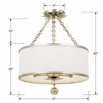 Broche Three Light Semi Flush Mount (513-SA_CEILING)