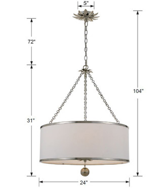 Broche Six Light Chandelier (518-SA)