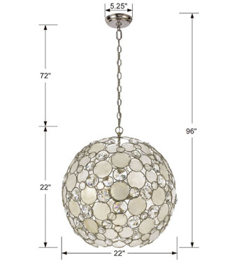Palla Six Light Chandelier (529-SA)