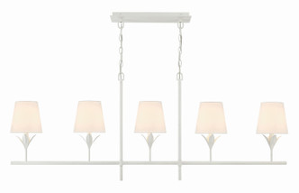 Crystorama - 537-MT - Five Light Chandelier - Broche - Matte White