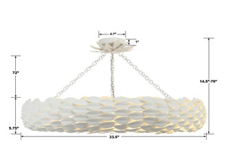 Broche Eight Light Semi Flush Mount (538-MT_CEILING)