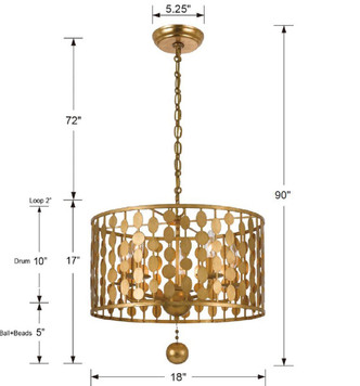 Layla Five Light Chandelier (545-GA)