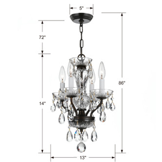 Welton Four Light Mini Chandelier (5534-EB-CL-MWP)