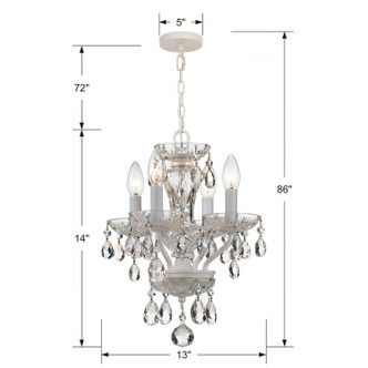 Welton Four Light Mini Chandelier (5534-WW-CL-I)