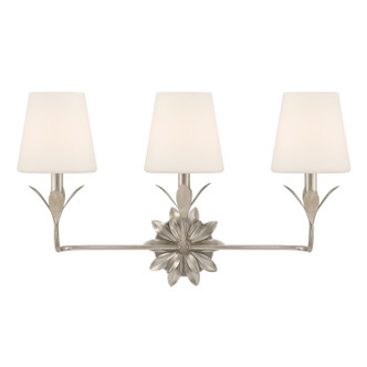 Crystorama - 573-OP-SA - Three Light Bath - Broche - Antique Silver