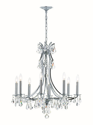 Crystorama - 5938-CH-CL-MWP - Eight Light Chandelier - Cedar - Polished Chrome