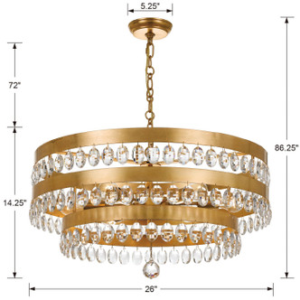 Perla Six Light Chandelier (6108-GA)