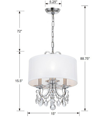 Othello Three Light Mini Chandelier (6623-CH-CL-SAQ)