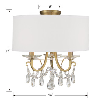 Othello Three Light Semi Flush Mount (6623-VG-CL-MWP_CEILING)